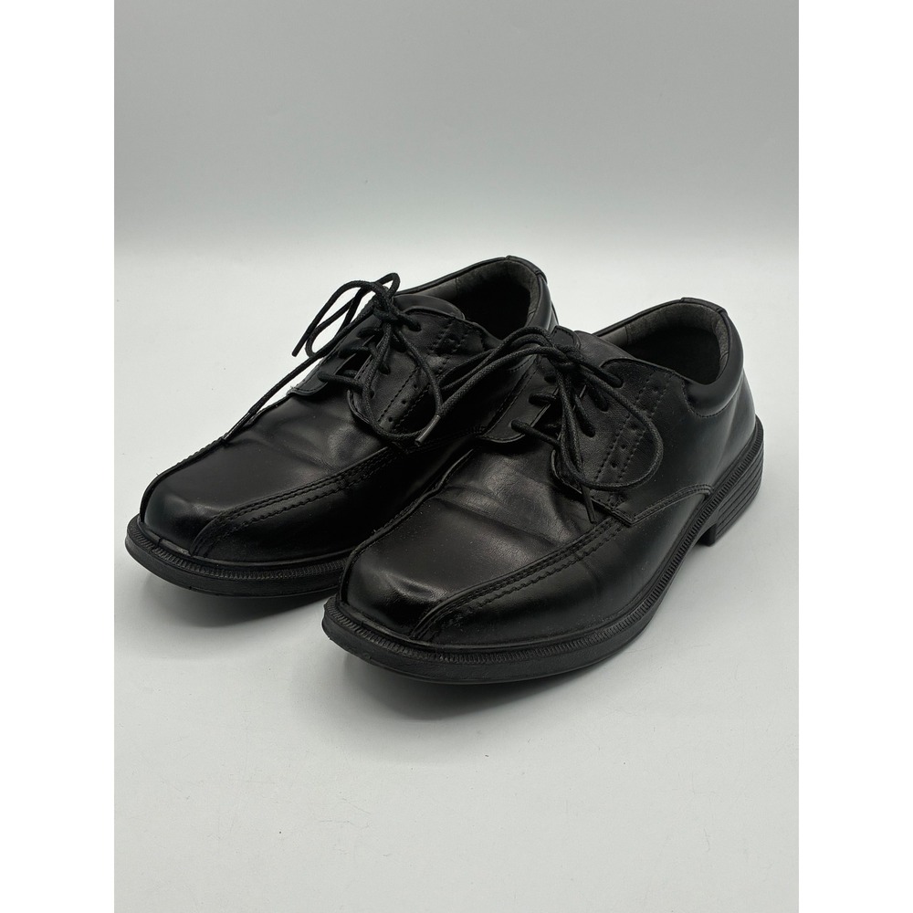 Deer Stags Boys Black Dress Shoes Square Toe Lace Up Oxford Formal Size 2.5 M